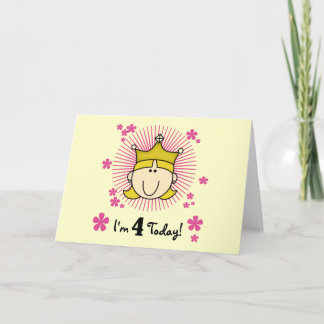 Tarjeta Princesa Rubia 4 camisetas de cumpleaños y regalos