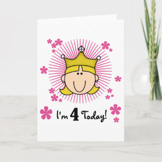 Tarjeta Princesa Rubia 4 camisetas de cumpleaños y regalos