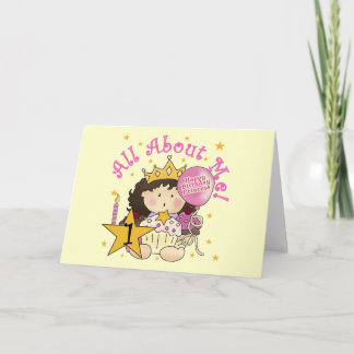 Tarjeta Princesa todo sobre mí primera camiseta de cumplea