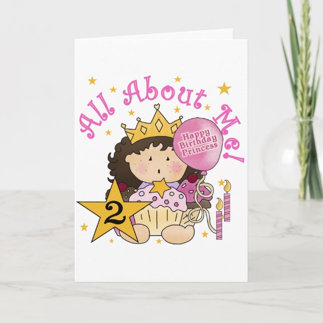 Tarjeta Princesa todo sobre mí segundo cumpleaños (Anverso)