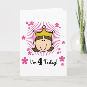 Tarjeta Princesas 4.ª camiseta y regalo de cumpleaños