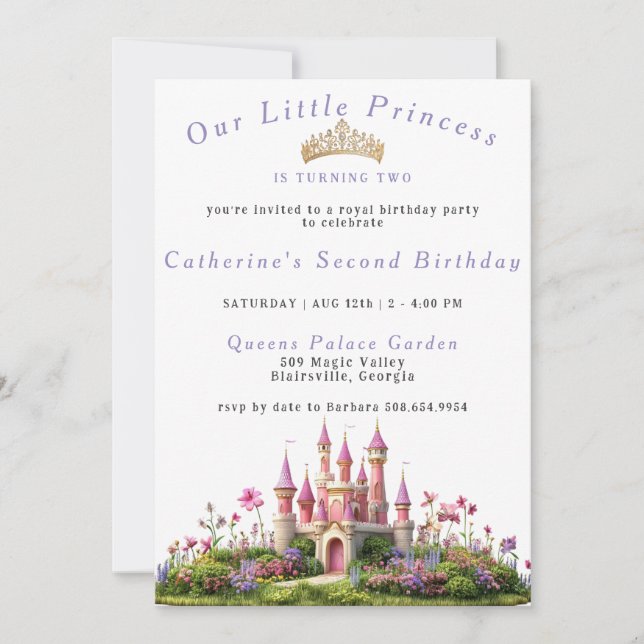 Tarjeta Princess Castle Gold Crown (Anverso)