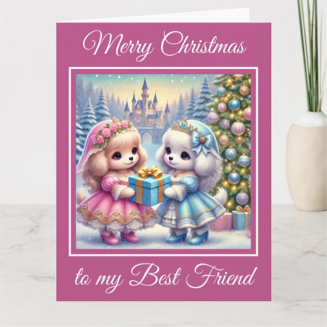 Tarjeta Princess Cuppies a los mejores Navidades amigos (Anverso)
