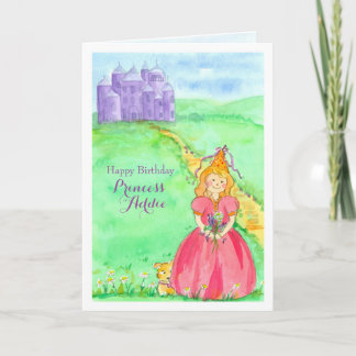 Tarjeta Princess Custom Name Happy Birday