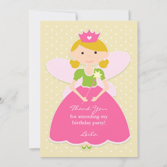 Tarjeta Princess de agradecimiento (Anverso)