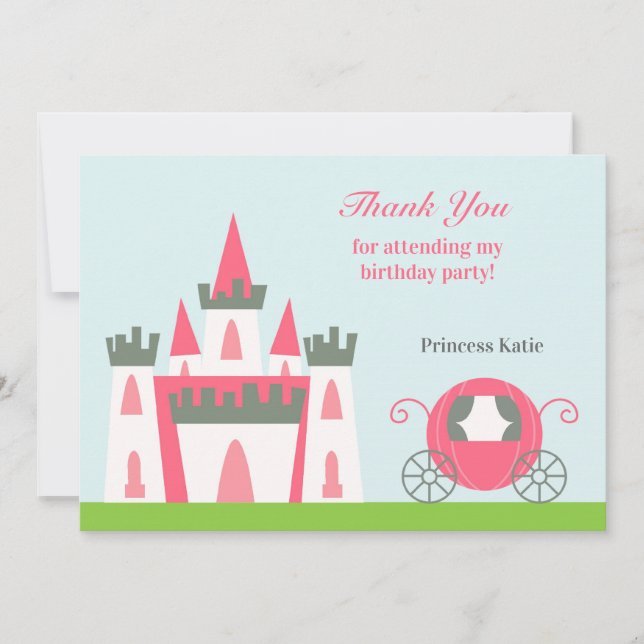 Tarjeta Princess de agradecimiento (Anverso)