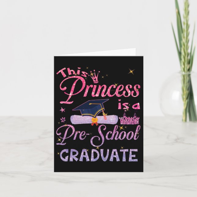 Tarjeta Princess Es Un Graduado Preescolar (Anverso)