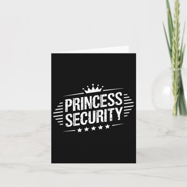 Tarjeta Princess Security Boys Brother Retro Birthday Dad (Anverso)