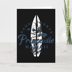 Tarjeta Princeville Kauai Surf Hawaiano Vintage Hawaii 