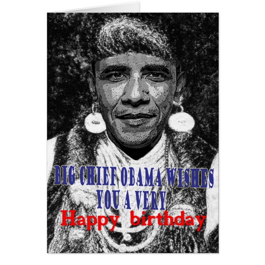 Tarjeta principal obama grande le desea un feliz