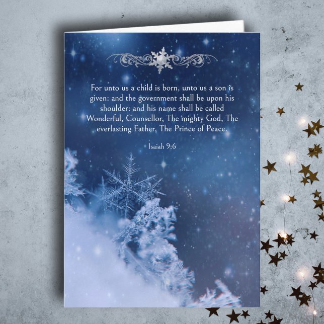Tarjeta Príncipe de la Paz Jesucristo Biblia Verso Navidad (Subido por el creador)