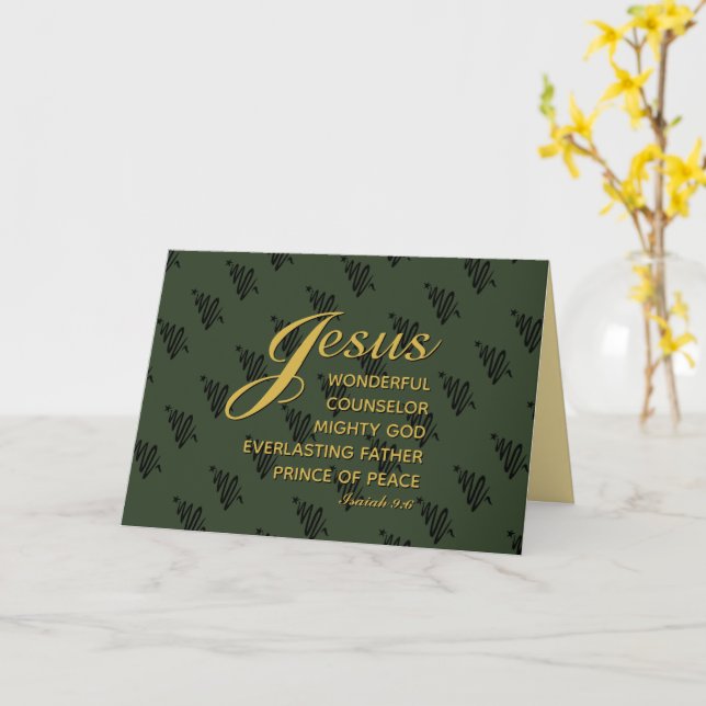Tarjeta PRÍNCIPE DE PAZ DE JESÚS Navidades de Isaías 9:6 (flor amarilla)