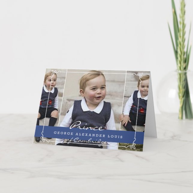 Tarjeta Príncipe George - Guillermo y Kate (Anverso)