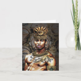 Tarjeta Príncipe Tribal Africano • Saludo de Patrimonio Af
