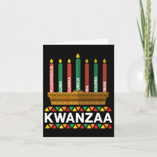 Tarjeta Principios de Kwanzaa Velas de Kwanzaa Kinara Orgu