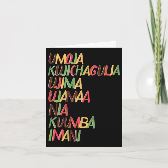 Tarjeta Principios siete de Kwanzaa (Anverso)