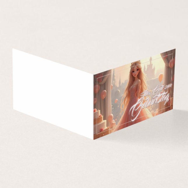 Tarjeta Prinzessin Geburtstagskarte en Rosa (Exterior)