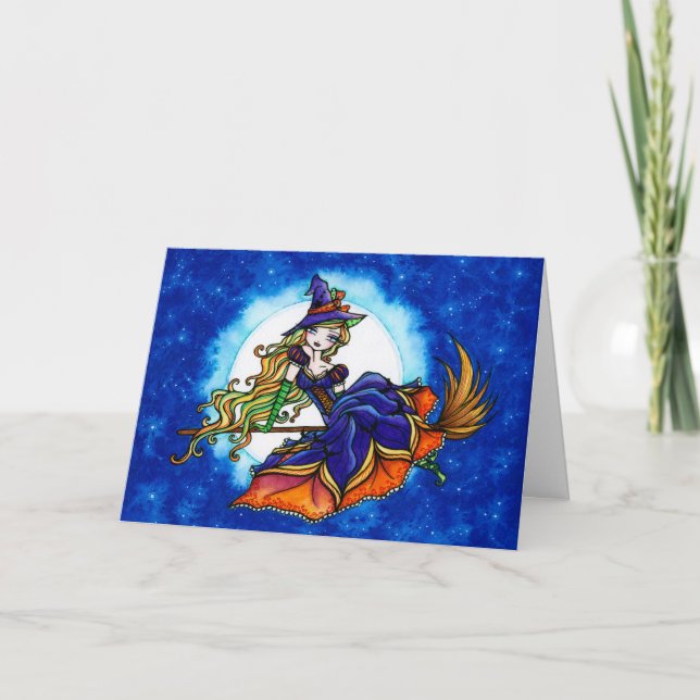 Tarjeta "Priscilla" Halloween Bruja Fantasy Fantasy Fairy (Anverso)