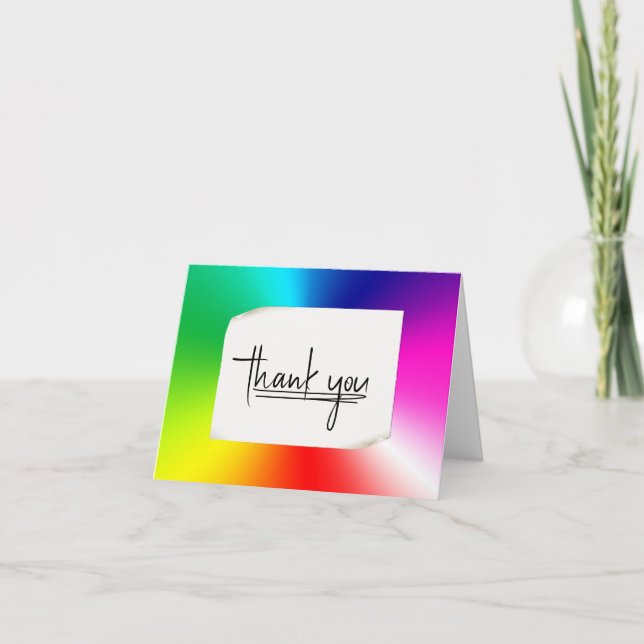 Tarjeta Prisma arcoiris gracias (Anverso)