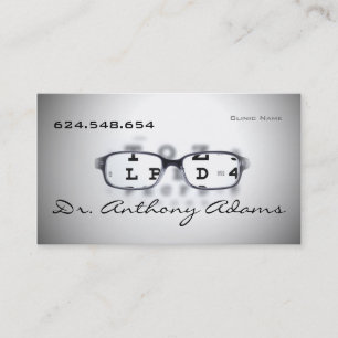 Tarjeta privada del médico del optometrista del