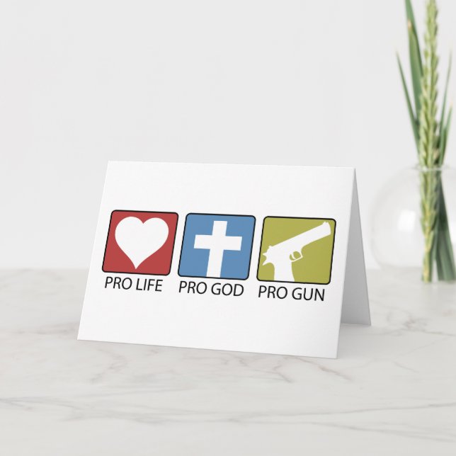 Tarjeta Pro Life, Pro God, Pro Gun (Anverso)
