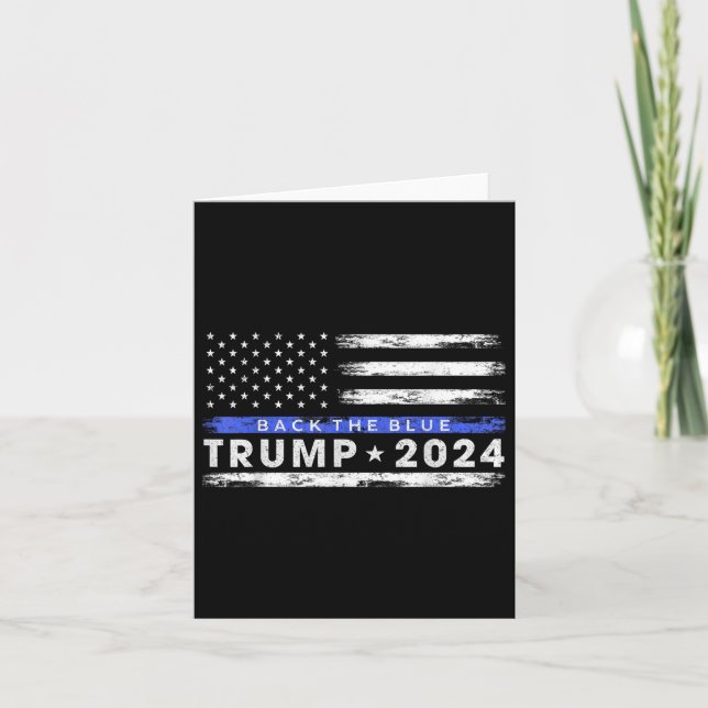 Tarjeta Pro Trump 2024 En La Línea Azul Delgada (Anverso)