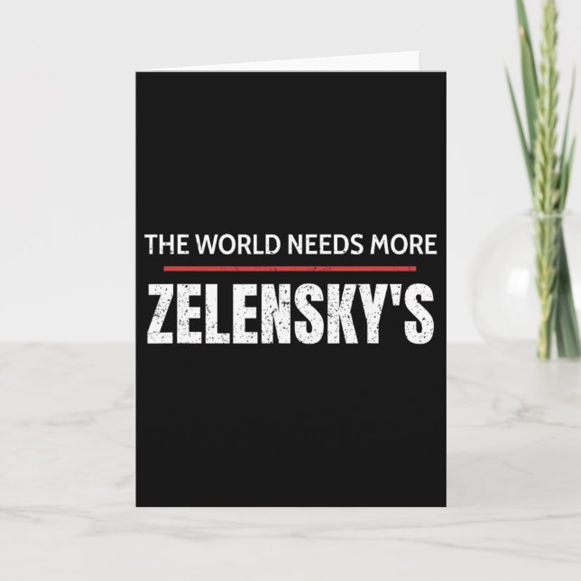 Tarjeta Pro Zelensky El Mundo Necesita Más Apoyo De Zelens (Anverso)