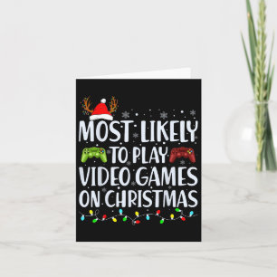 Tarjeta Probablemente Juegue Un Videojuego Con Los Navidad