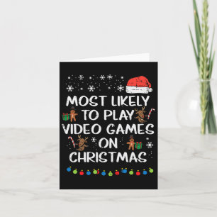 Tarjeta Probablemente Jugar Videojuegos Navidad Xmas Famil