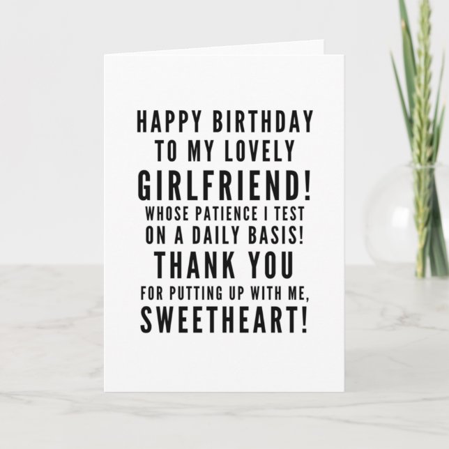 Tarjeta Probando la paciencia de las novias feliz cumpleañ (Anverso)