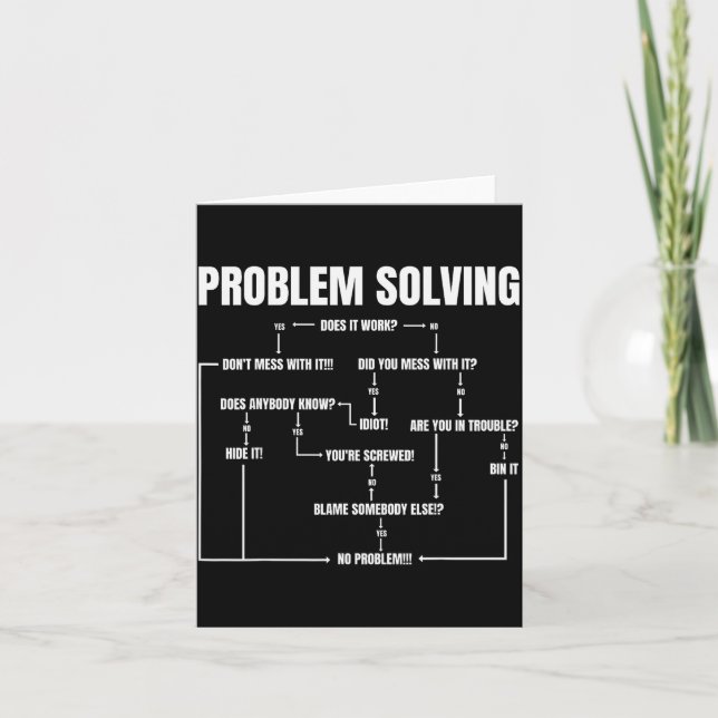Tarjeta Problem Solving Chart Geek Nerd Computer Programme (Anverso)