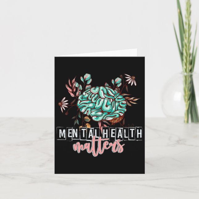 Tarjeta Problemas de salud Flores Mente Cuidado de los cer (Anverso)
