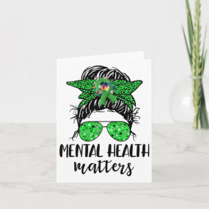 Tarjeta Problemas de salud Messy Bun Gift Mental Health Aw