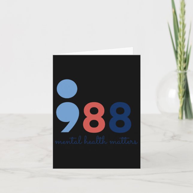 Tarjeta Problemas de salud Semicolon Suicidio Hotline Prev (Anverso)