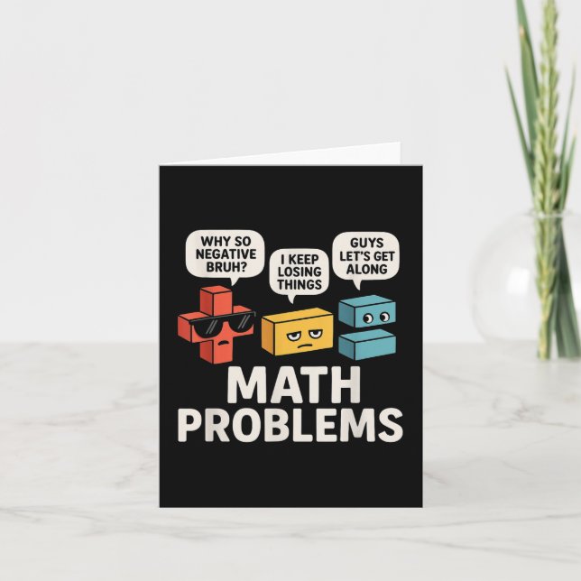 Tarjeta Problemas Matemáticos Símbolos Gracioso Profesor D (Anverso)