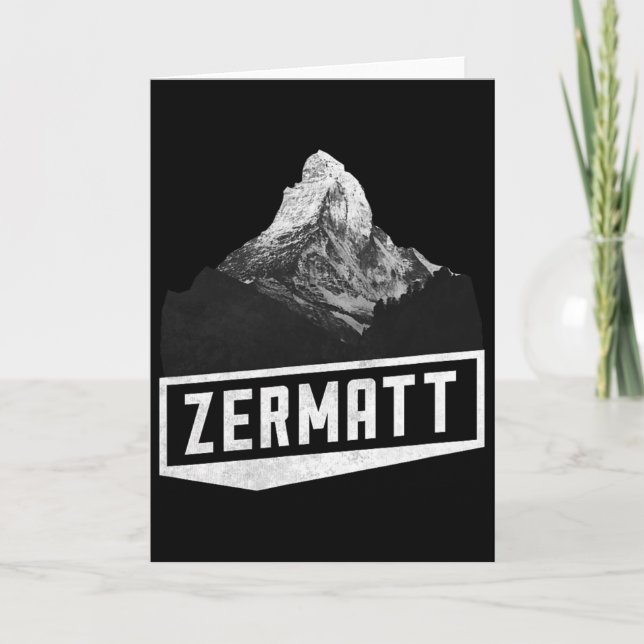 Tarjeta Problemhorn Zermatt Suiza Mou de vacaciones de esq (Anverso)