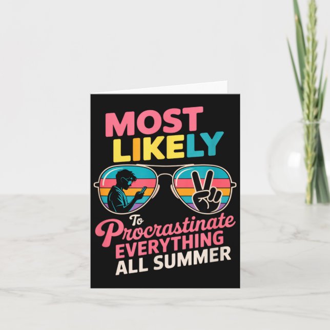 Tarjeta Procrastinator Gift Funny Summer Quote Lazy Lifest (Anverso)