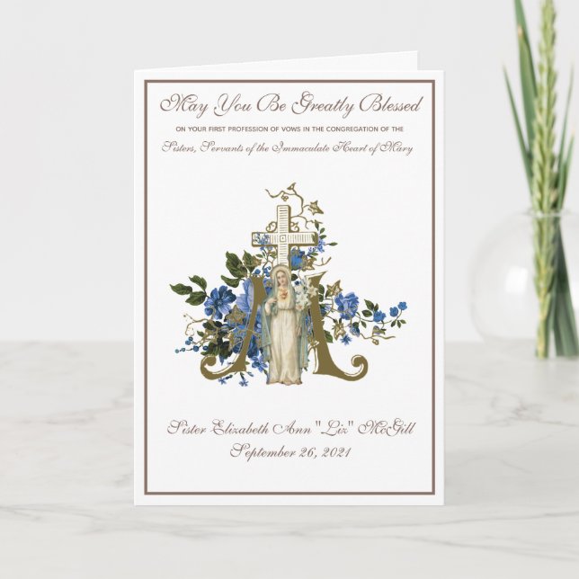 TARJETA PROFESIÓN DE VOTOS (Anverso)