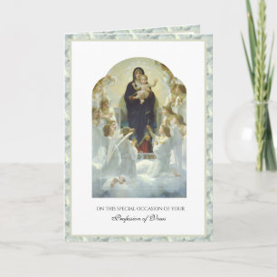 Tarjeta Profesión Religiosa de Votos de Monjas Católicas