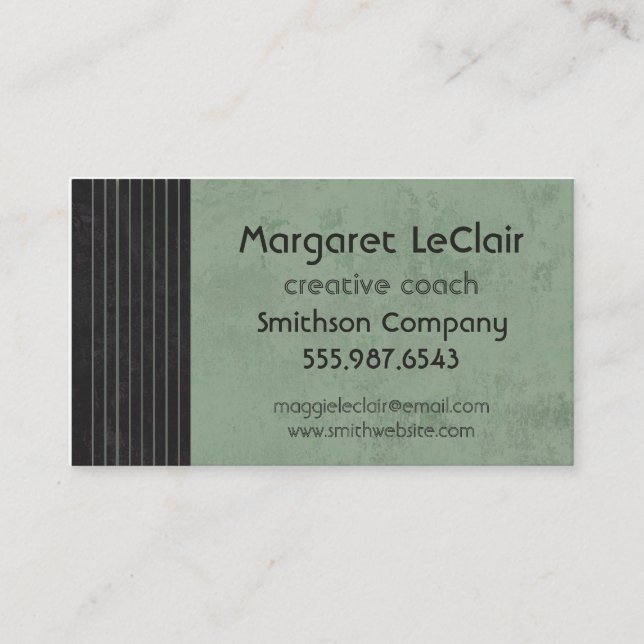 Tarjeta profesional/creativa de la verde salvia de (Anverso)