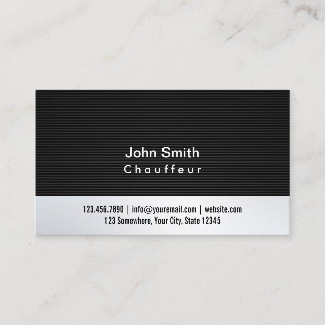 Tarjeta profesional de Chauffeur Metalizado gris p (Anverso)
