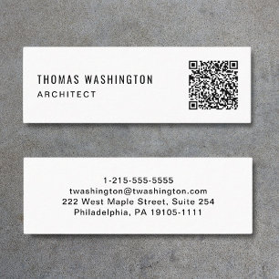 Tarjeta profesional de código QR minimalista