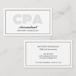 Tarjeta profesional de contabilidad CPA