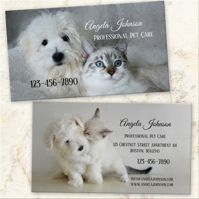 Tarjeta profesional de cuidado de mascotas (Subido por el creador)