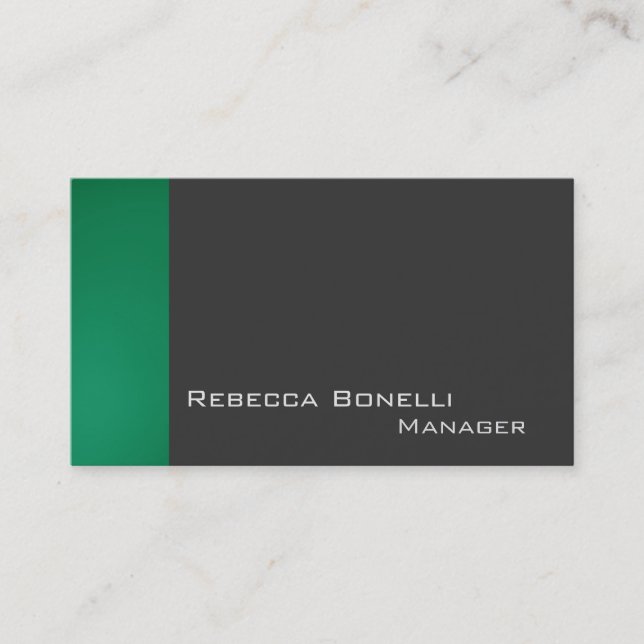 Tarjeta profesional de diseño verde oscuro y gris (Anverso)