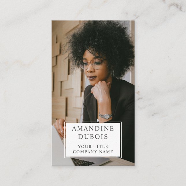 Tarjeta profesional de fotografía moderna (Anverso)