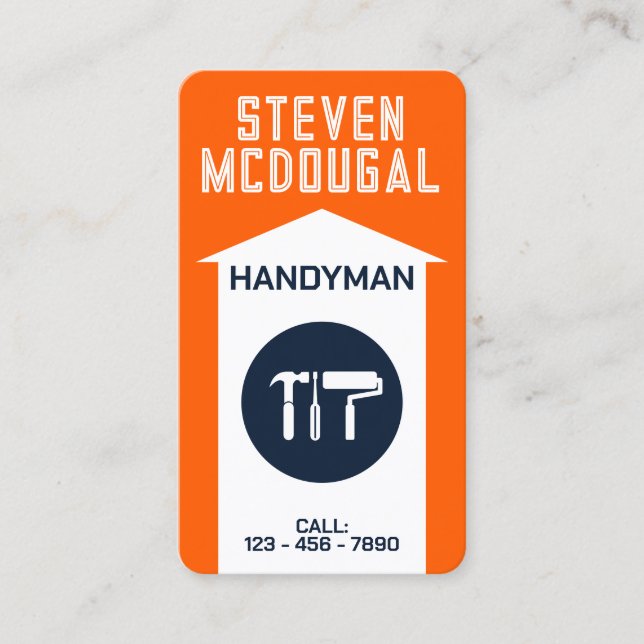 tarjeta profesional de herramientas minimalistas (Anverso)