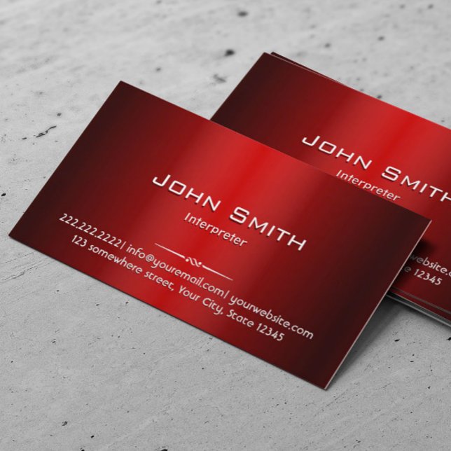 Tarjeta profesional de intérprete Metalizado rojo (Subido por el creador)