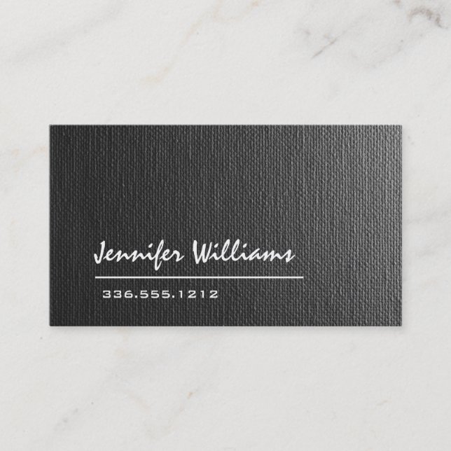 Tarjeta profesional de lienzo gris plano (Anverso)