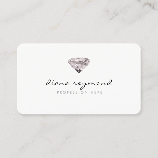 tarjeta profesional de moda con diamante (Anverso)
